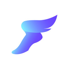 Run Marathon. Sport or Running Club colorful logo with sneakers