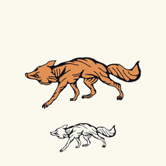 Fox vintage Logo Design. Retro Logo