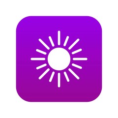 Sun icon digital purple for any design isolated on white vector illustration