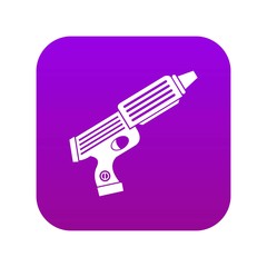 Plastic gun toy icon digital purple for any design isolated on white vector illustration