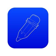Pencil icon blue vector isolated on white background