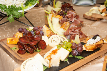 Beautifully decorated table with organic food