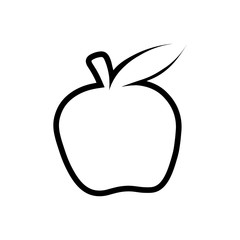 Black Apple vector outline icon. Modern minimal flat design style. illustration monochrome of apple logo.