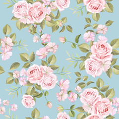beautiful roses seamless pattern