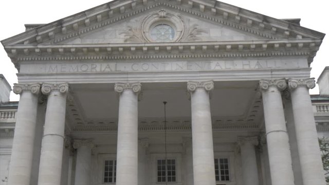 View Of Front Facade Of DAR Constitution Hall On 17th Street, Washington DC, United States Of America, North America