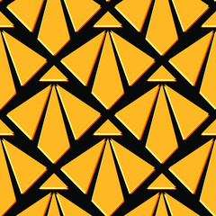 Seamless black and gold vintage art deco rays pattern vector