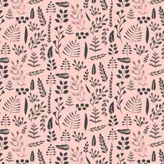 Plants and leaves Watercolor Pattern