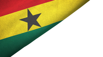 Ghana flag left side with blank copy space