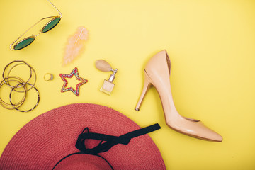Summer shoes. Summer time. Shoes. Background. 