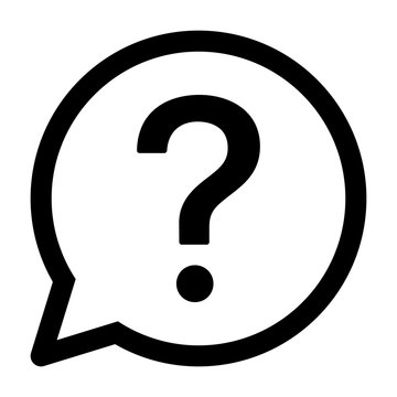 Question bubble or FAQ flat vector icon for apps and websites