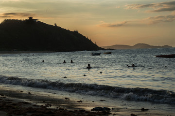 Playa del cielo atardecer