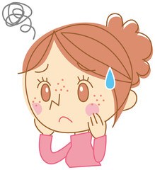 ニキビに悩む女性