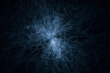 Dark technological lines background with cubes and lines, 3d rendering.