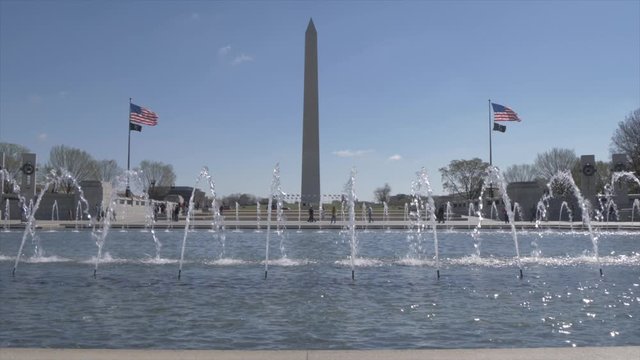World War ll Memorial and Washington Monument, Washington DC, United States of America, North America