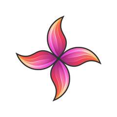 Naklejka premium Vector Flowers with bright colors. A logo for businesses around beauty or nature. Design for brands and labels