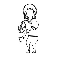 american football sport game cartoon in black and white