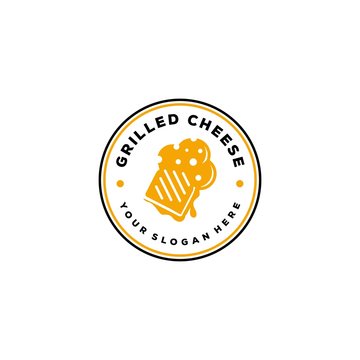 Grilled Cheese Sandwich Logo With Cheff Hat