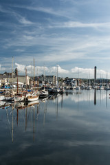 Fototapeta na wymiar Boats in Peel harbour