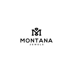 Fototapeta premium Jewels logo with initial M logo