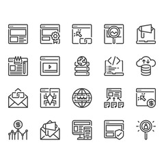 Search engine optimization and web icon set.Vector illustration.