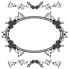 Ornate flower frame, pattern invitation card, design of art. Vector