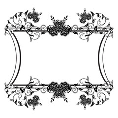 Design flower frame for ornate of invitation card, isolated on a white backdrop. Vector