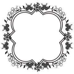 Decorative art of flower frame for design template, place for text, greeting card, invitation card. Vector