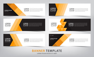 set of six abstract web banner templates, vector illustration