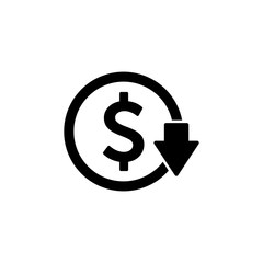 Cost reduction icon vector