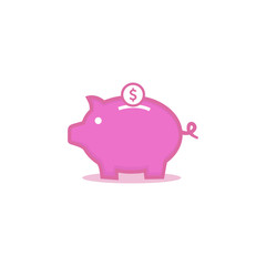 Piggy bank with coin vector