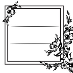 Vintage wreath frame, isolated on a white backdrop, decorative of greeting card. Vector