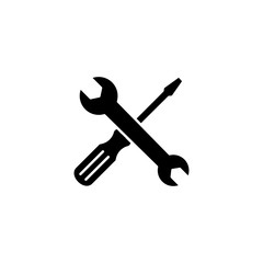 Repair icon vector. Wrench and screwdriver symbol