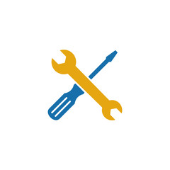 Repair icon vector. Wrench and screwdriver symbol
