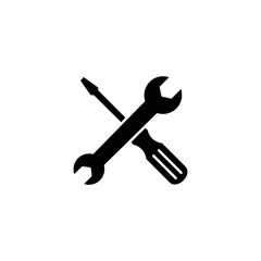 Repair icon vector. Wrench and screwdriver symbol