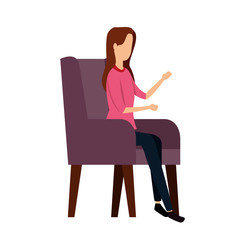 elegant businesswoman worker in the sofa