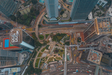 Hong Kong central at aerial view
