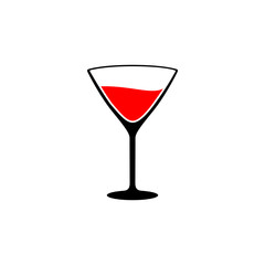 Glass cocktail icon, Glass cocktail vector
