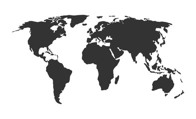World map vector. World map gray illustration for web