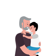 Obraz premium cute grandfather with grandson characters