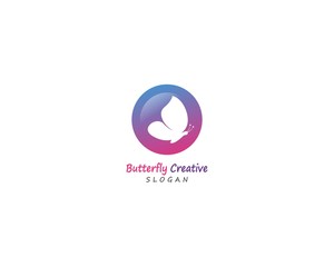 Butterfly conceptual simple, colorful icon. Logo. Vector illustration