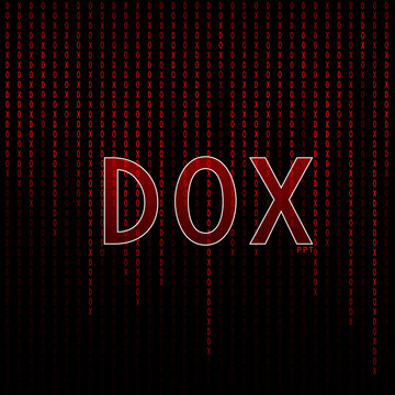 Dox matrix graphic red, graphic of doxing