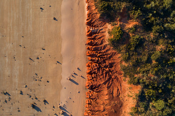 Western Australia Kimberley Pilbara Beach Aerial Red Dirt - obrazy, fototapety, plakaty