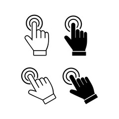 Hand click icon set, Click finger icon vector