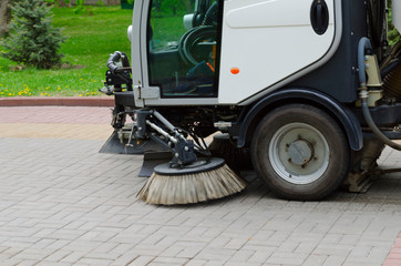 Brushes for sweeping a sprinkler for cleaning city streets
