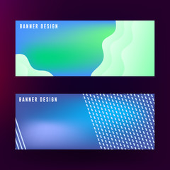 Fluid banner background design. Abstract liquid banner design with red, purple and blue color combination