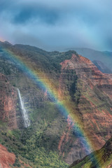 Waimea Canyon with rainbow , Kauai, Hawaii, USA