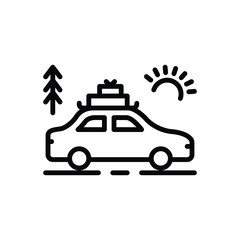 Black line icon for vacation 