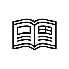 Black line icon for magazine 