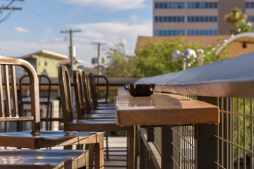 ash tray and dining environment