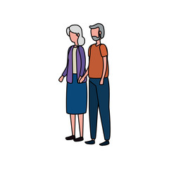 cute grandparents couple avatars characters